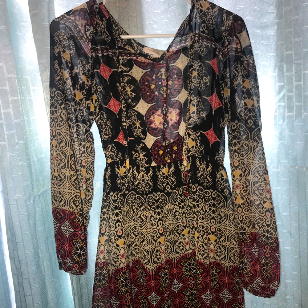 Boho long sleeve dress